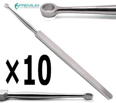 10× Fox Dermal Curettes Dermatology 4mm ENT 5.5'' Surgical MedicaI Instruments