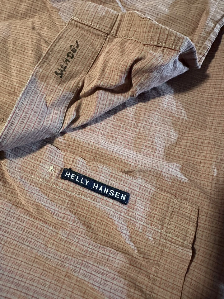 Camisa Helly Hansen Para Hombre Grande Roja Azul A Cuadros Manga Corta Abotonada Informal Suave Foto 3 de 4