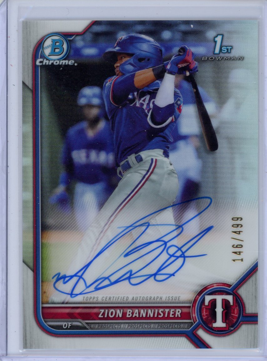 2022 Bowman Chrome #CPA-ZB Zion Bannister Refractor Auto /499