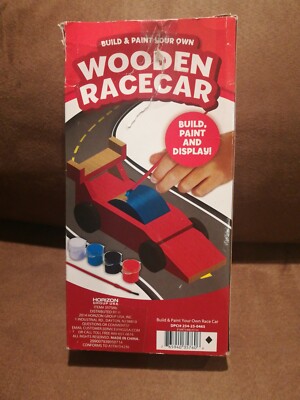 NEW Build & Paint Your Own Wooden Race Cars For Kids  W-7