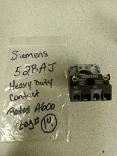 SIEMENS 52BAJ CONTACT BLOCK AUX CONTACT Heavy Duty Contacts Rated A600