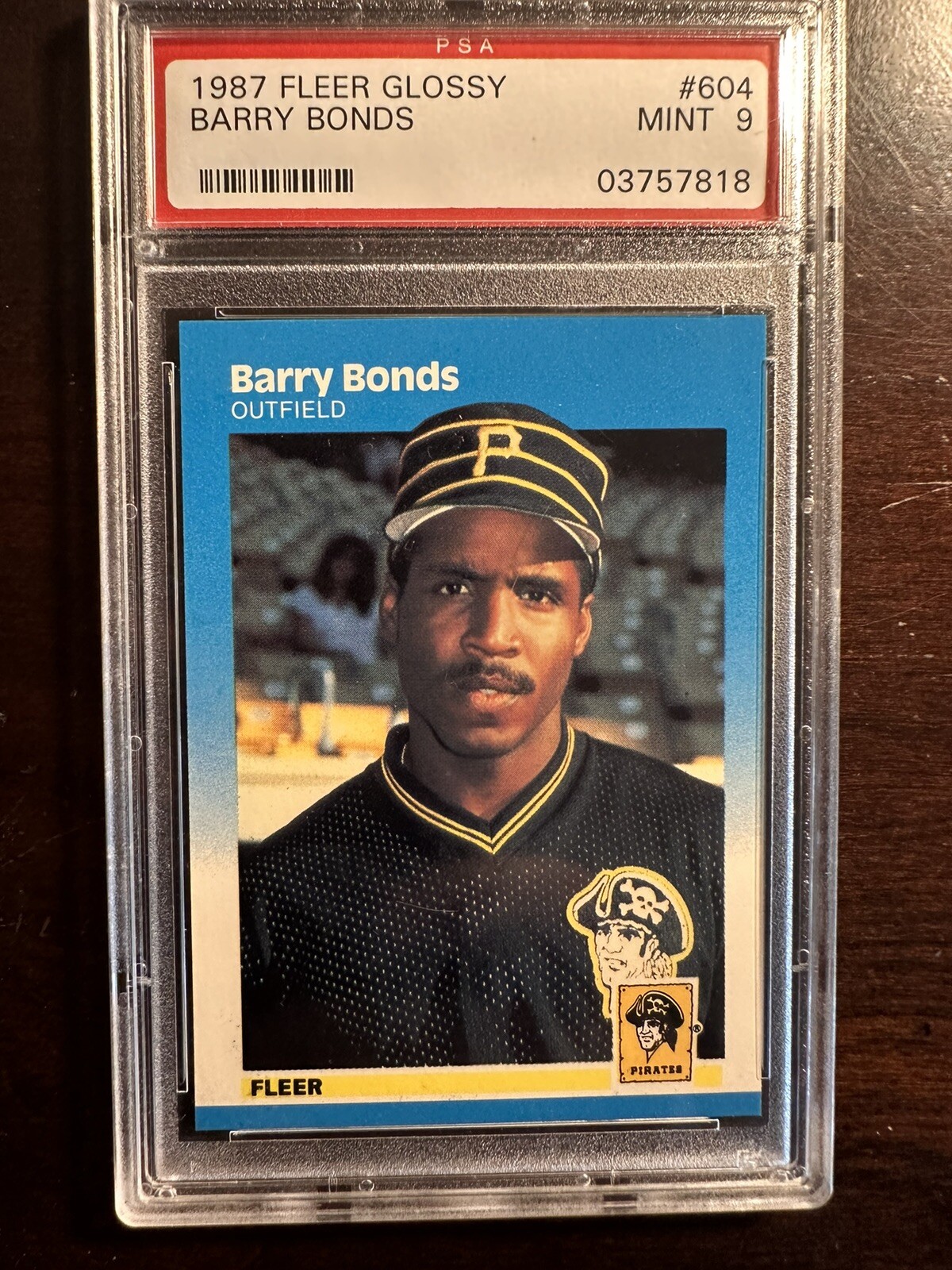 1987 FLEER GLOSSY # 604 BARRY BONDS PSA 9