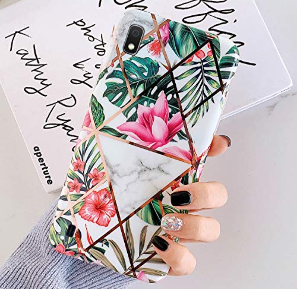 Phone Case for LG K32 / LG K22 / LG K22 Plus Slim Tropical Leaf Design Marble-image