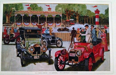 Lundquist  AUTOS OF THE PAST 1900-1930 ROGER 4 FOIL PRINTS/HIRAM WALKER REYNOLDS