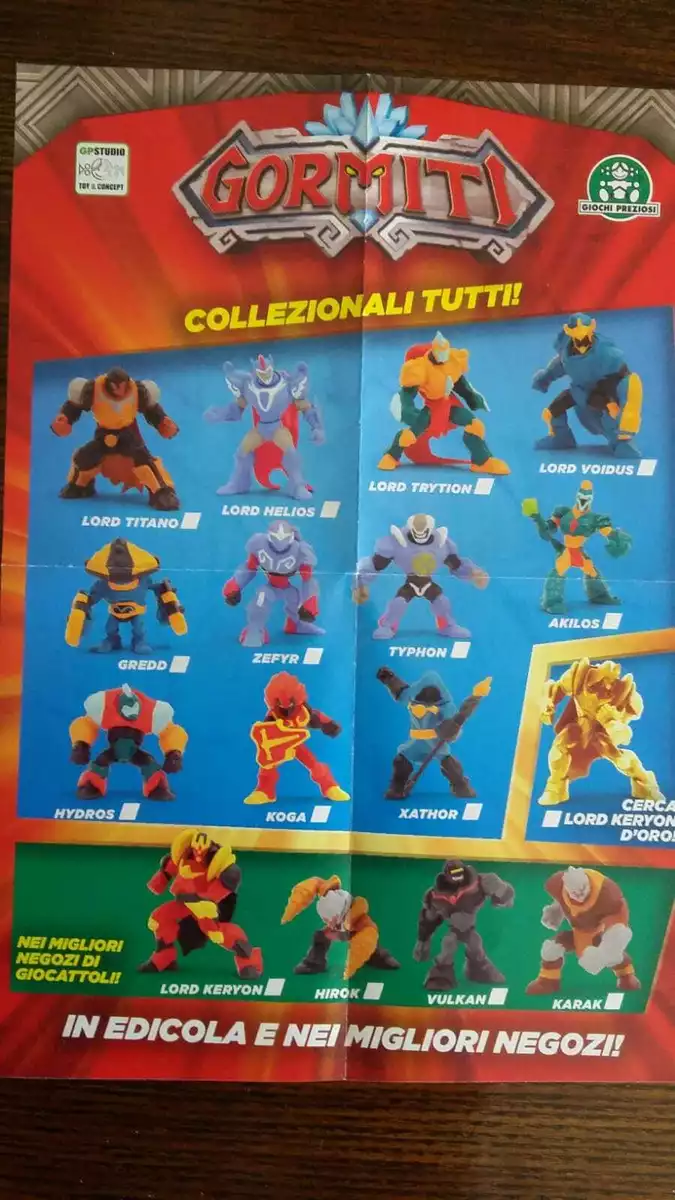 GORMITI W1 VOLCANO GOLD NEW 5CM FOUND AS SPECIAL IN 1 GORMITI MAGAZINE