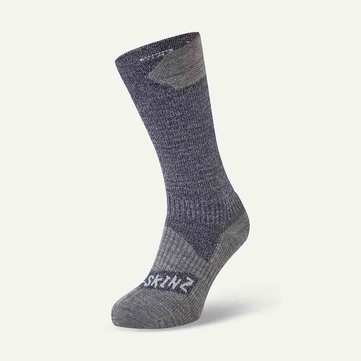 SealSkinz Raynham Waterproof All Weather Mid Length Socks - Navy Blue /Grey Marl