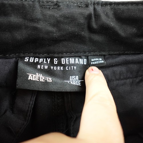 Supply and Demand Pants Youth L Regular Black Military Cargo Tactical Pockets - Picture 10 of 18