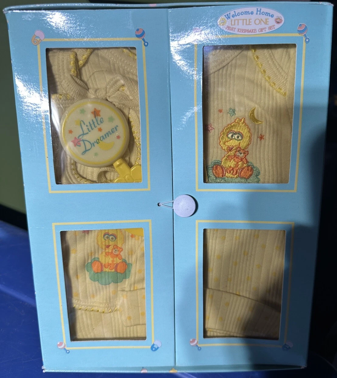 Vintage Sesame Street 4 Piece Layette Gift Set In Novelty Box 0-6 Months