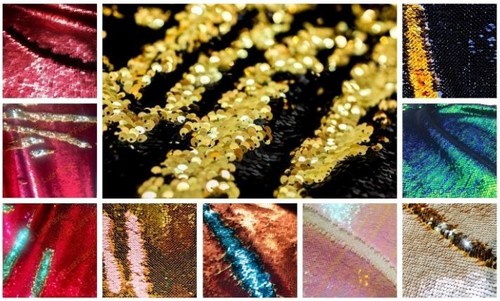 5mm Reversible MERMAID Sequin Fabric Flip 2 Tone Home Decor Dress 130cm wide - Picture 4 of 42