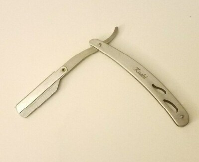 Kashi High Quality Straight Edge Barber Razor Stainless Steel Arm & Handle CYBER