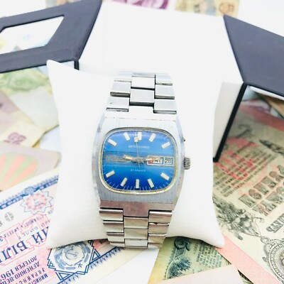 Montre Slava Watch Rare Blue Slava Tank USSR Soviet Wristwatch