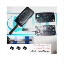 Cover Key Remote Control Citroen C3 Pluriel C4 Button Lights No Battery + 3