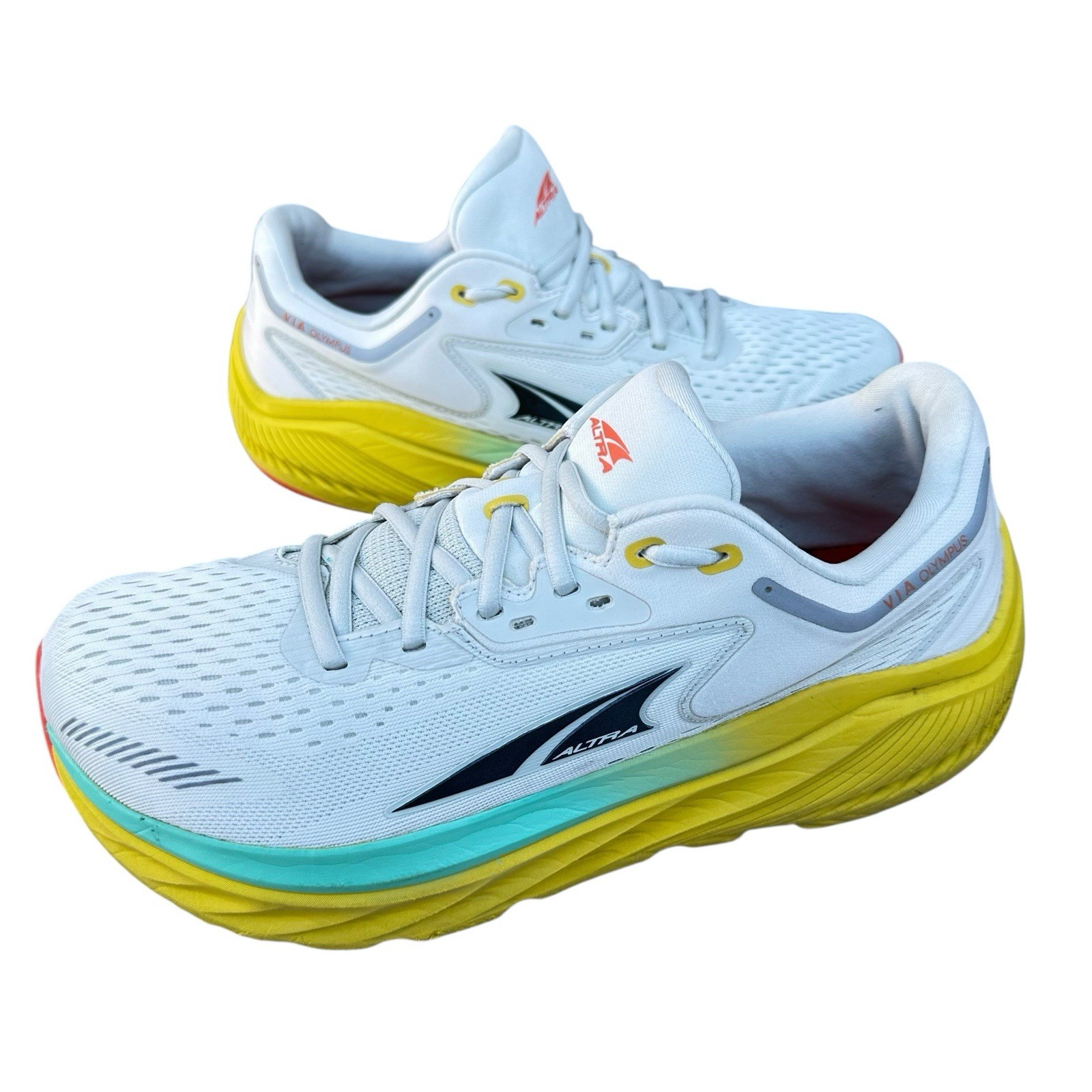 SAOLA Scarpe da corsa atletica ALTRA VIA Olympus da uomo taglia 9 5 grigio chiaro giallo fluo