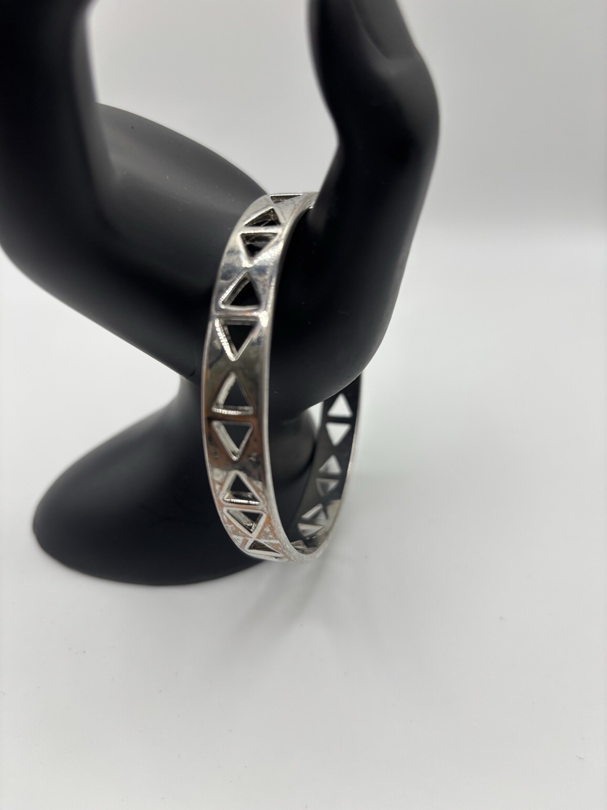 Rustic Cuff Bracelet Bangle Silver Cutout 8in - image 2