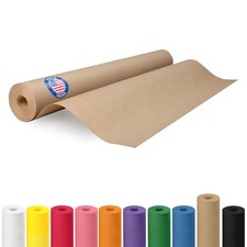 Brown Paper Roll 24" x 1200" 100 feet - USA-Made Thick Kraft Paper Roll 50l...