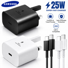 25W Fast Charger Adapter Plug & Cable For Galaxy Phones S20 S21 S22 S24 S25 S26