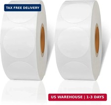 White Dot Stickers, 1 inch Blank Circle Stickers, 1000Pcs White Round Price Stic