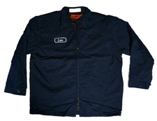 Used Cintas 970 Uniform Large Navy Work Jacket Insulated Coat #10