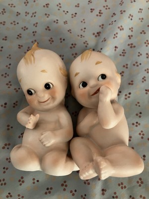 Lefton Kewpie Baby Figurines Dolls, Vintage, 2-Pack, 3''-4'', Japan.