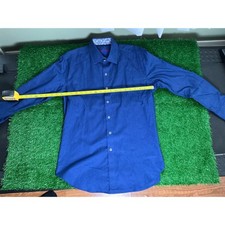 Robert Graham Mens Blue Paisley Jacquard Button Down Shirt Classic Fit Medium