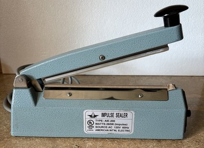 American International AIE-200 8  Impulse Poly Bag Hand Sealer 260W 120VAC