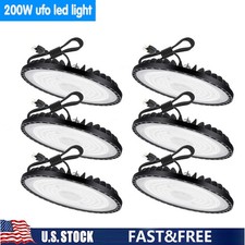 6Pack 200W UFO Led High Bay Light Industrial Commercial Warehouse Gym Shop Light