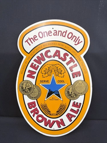 Vintage NEWCASTLE BROWN ALE The One and Only 18" x 11 3/4"  Wood  Beer Sign