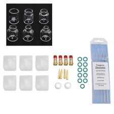 30Pcs TIG Welding Stubby Gas Lens Cup Kit Fits For Tig WP-17/18/26 Torch