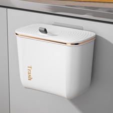 7L Wall Mounted Waste Bin Kitchen Cabinet Door Cupboard Hanging Trash Can W/ Lid