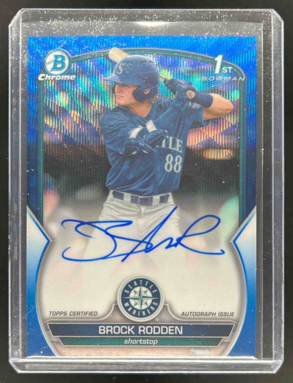 2023 Bowman Draft Brock Rodden Chrome Auto Blue Wave Refractor 1st #/150
