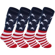 4 Pairs Kids Soccer Socks Baseball 12-14 Years American Flag 4 Big Kid