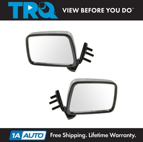 TRQ Chrome Manual Side View Mirrors Pair Set for Nissan D21 Hardbody Pickup