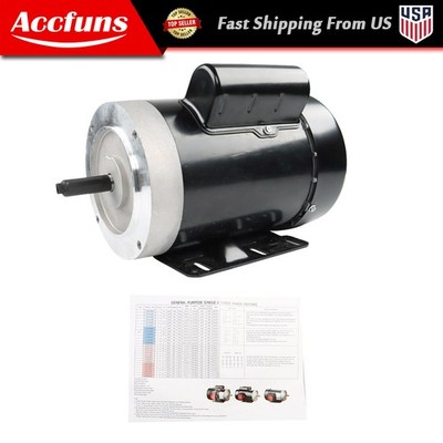 1/2 HP 1725 RPM General Purpose Motor 56C 1 Phase TEFC 60HZ Electric Motor New