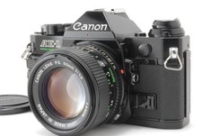 N MINT CLA'd Canon Ae1p Program SLR Film Camera New FD 50mm f/1.4 Lens Black
