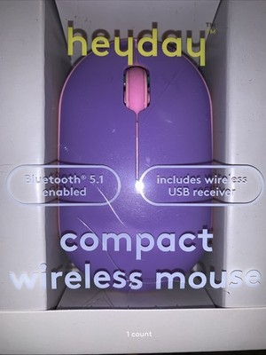 Compact Wireless Mouse - heyday Pink & Purple Bluetooth enabled Brand New