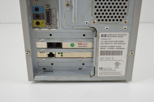 Computadora de torre pequeña HP Hewlett Packard Pavilion 6644D sin disco duro encendido - Imagen 8 de 15