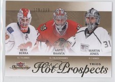 2013 Fleer Showcase Hot Prospects Trios Martin Jones Reto Berra Antti Raanta 0c3