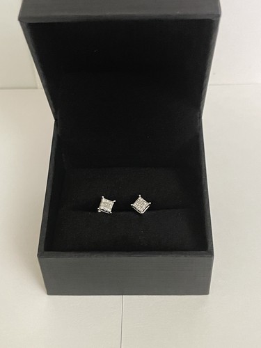 10k Multi-Stone Diamond Earrings With 9 Stones In Each