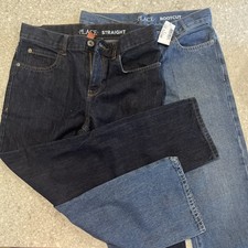 Childrens Place 2 Pair Jeans Boys 10 Husky Adjustable Waist Bootcut Straight NWT