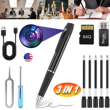 64GB Body Camera 1080P HD Nanny Camera Pen Mini Camera Pen Rechargeable Small