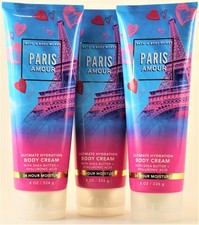 QTY 3 - Bath  Body Works PARIS AMOUR Hydration Body Cream Lotion Moisturizer 8z