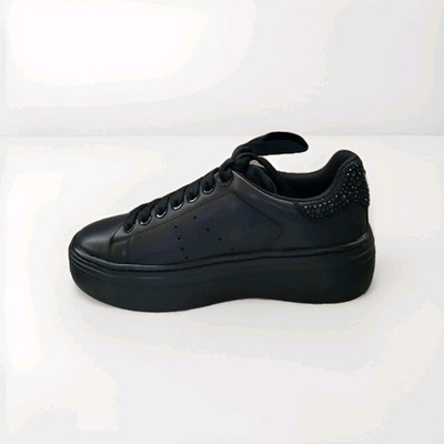 Tamaris Damen Sneaker Schwarz Leder Black Uni  Gr. 36-40 Neu OVP