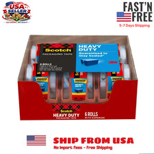 1.88 in. x 66.7 ft. Heavy Duty Shipping Packaging Tape 6-Pack with Dispenser