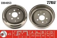 2X Bremstrommel TRW DB4053 FüR VW Transporter T3 Bus Syncro Cat