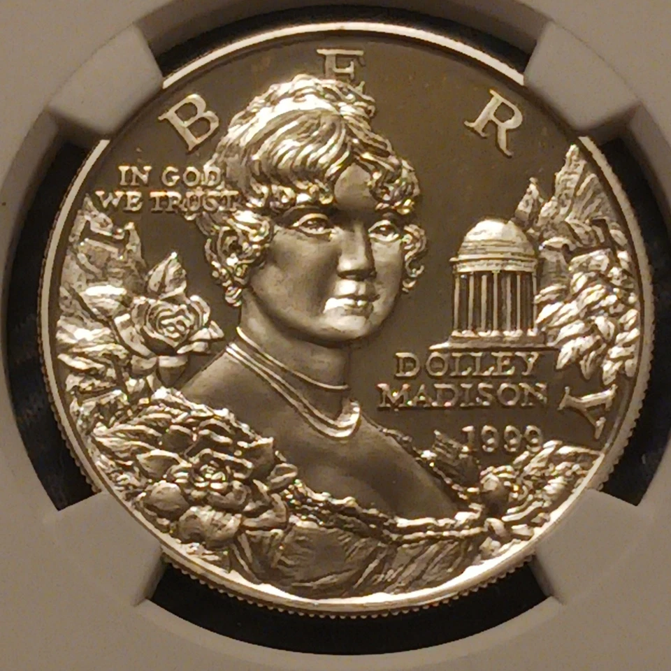 1999-P Dolley Madison S$1 Silver Commemorative Dollar Coin - NGC PF 69 UCAM - Image 3 of 4