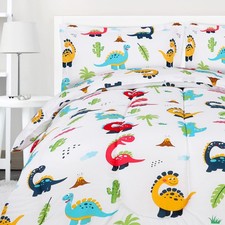 Dinosaur Bedding Set Twin Kids Comforter With Shams Soft Microfiber Fun Design