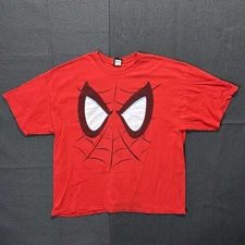 Vintage Spiderman Mask Mad Engine Marvel Red T Shirt Mens XXL Y2K “Spidey” Comic