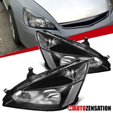 Fit 2003-2007 Honda Accord 24dr Black Headlights Assembly Lamp Leftright 03-07 Fit 2003-2007 Honda Accord 24dr Black Headlights Assembly Lamp Leftright 03-07
