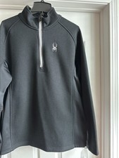 SPYDER Long Sleeve Sweater 1/4 Zip Sz XL Blac...