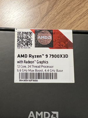 AMD Ryzen 9 7900X3D Processor (5.6GHz, 12 Cores, Socket AM5) Boxed